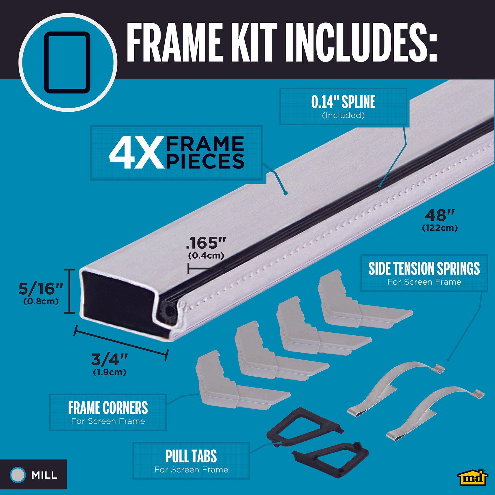 5/16 in. Aluminum Screen Frame Kit – M-D Building Products