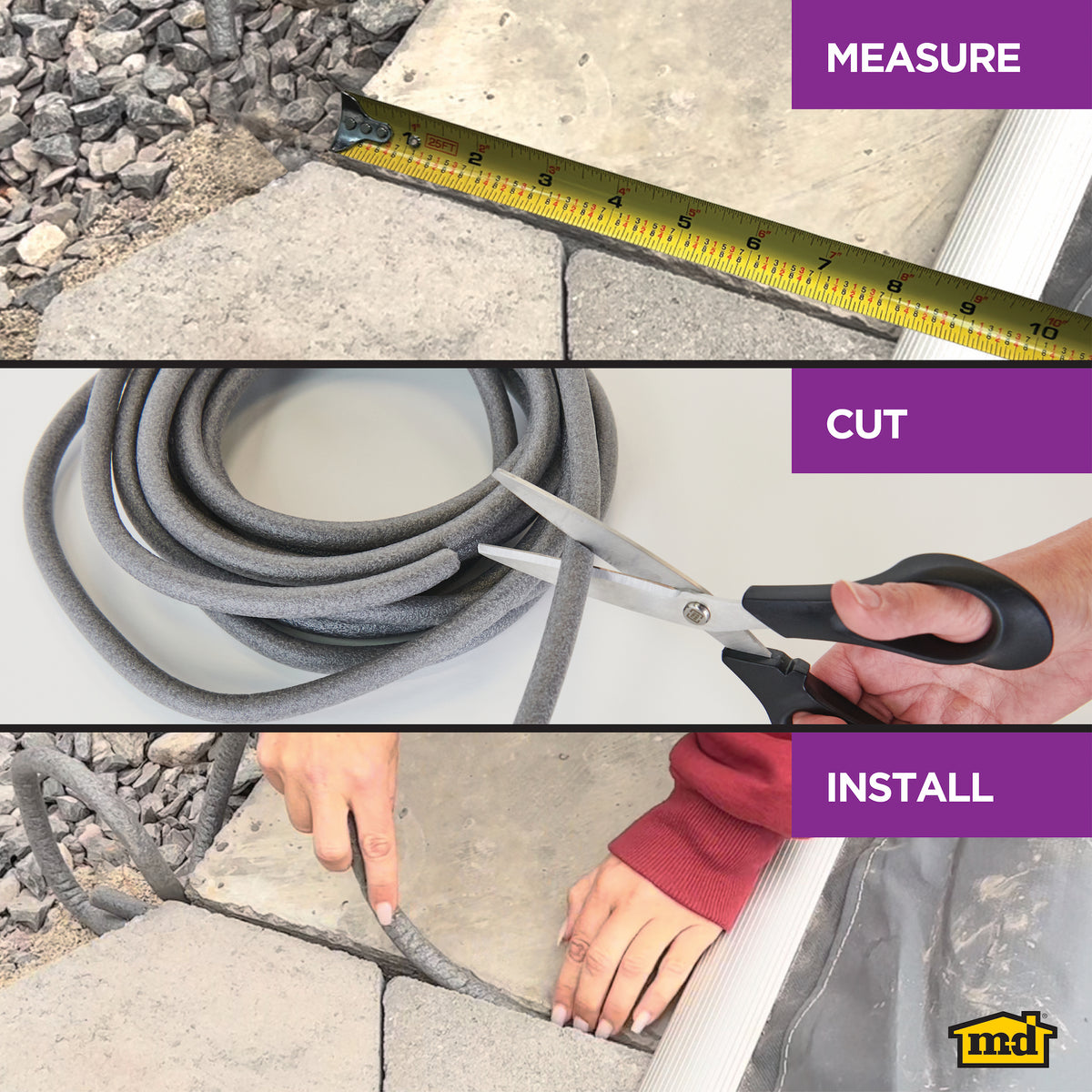 50 ft. Gray Foam Backer Rod for Small 3/8 in. Gaps and Joints Enhanced Instructions