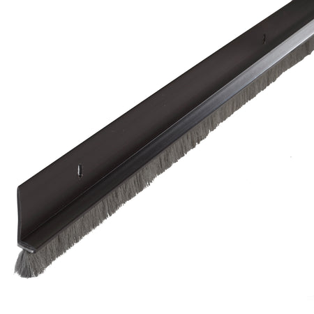 36 in. Vinyl and Pile Screw-on Door Sweep Brown Profile