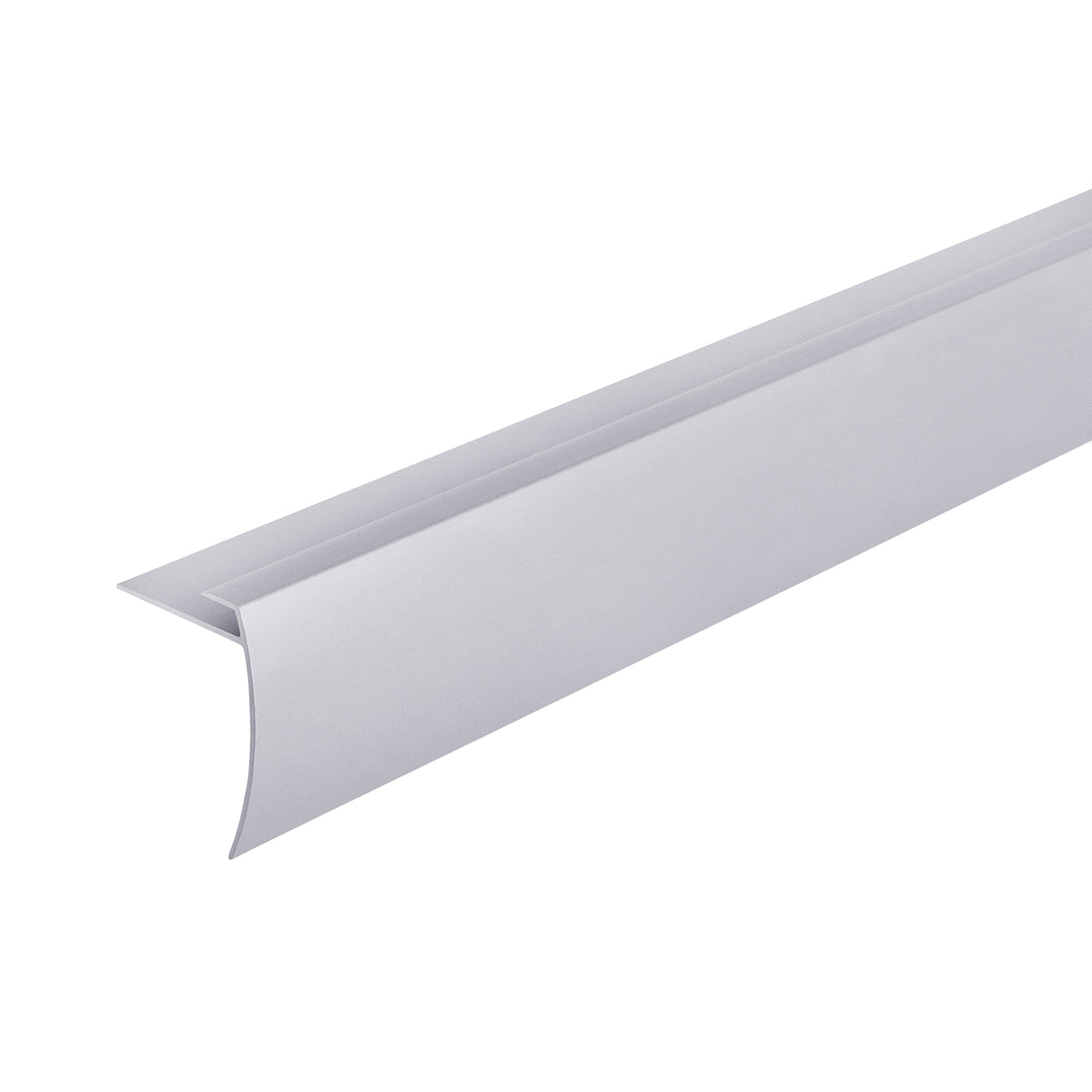 4 - 5.5Mm 84 In. Aluminum Vinyl Plank Stair Nosing Satin Silver ECU Profile