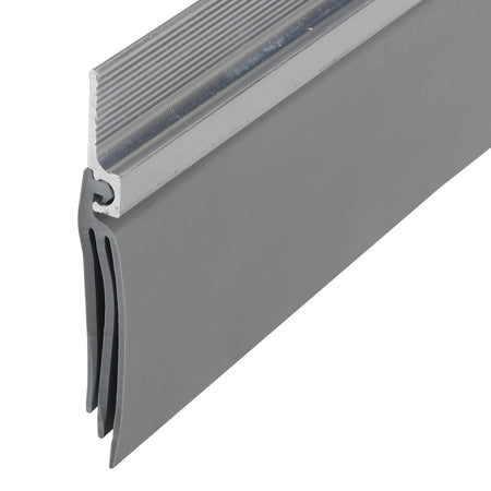 Aluminum and Vinyl CINCH® Self-adhesive Door Sweep Silver ECU Profile