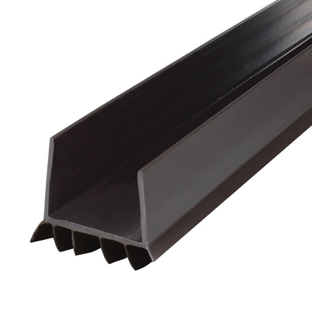 Vinyl CINCH® U-Shape Slide-On Under Door Seal Brown Profile