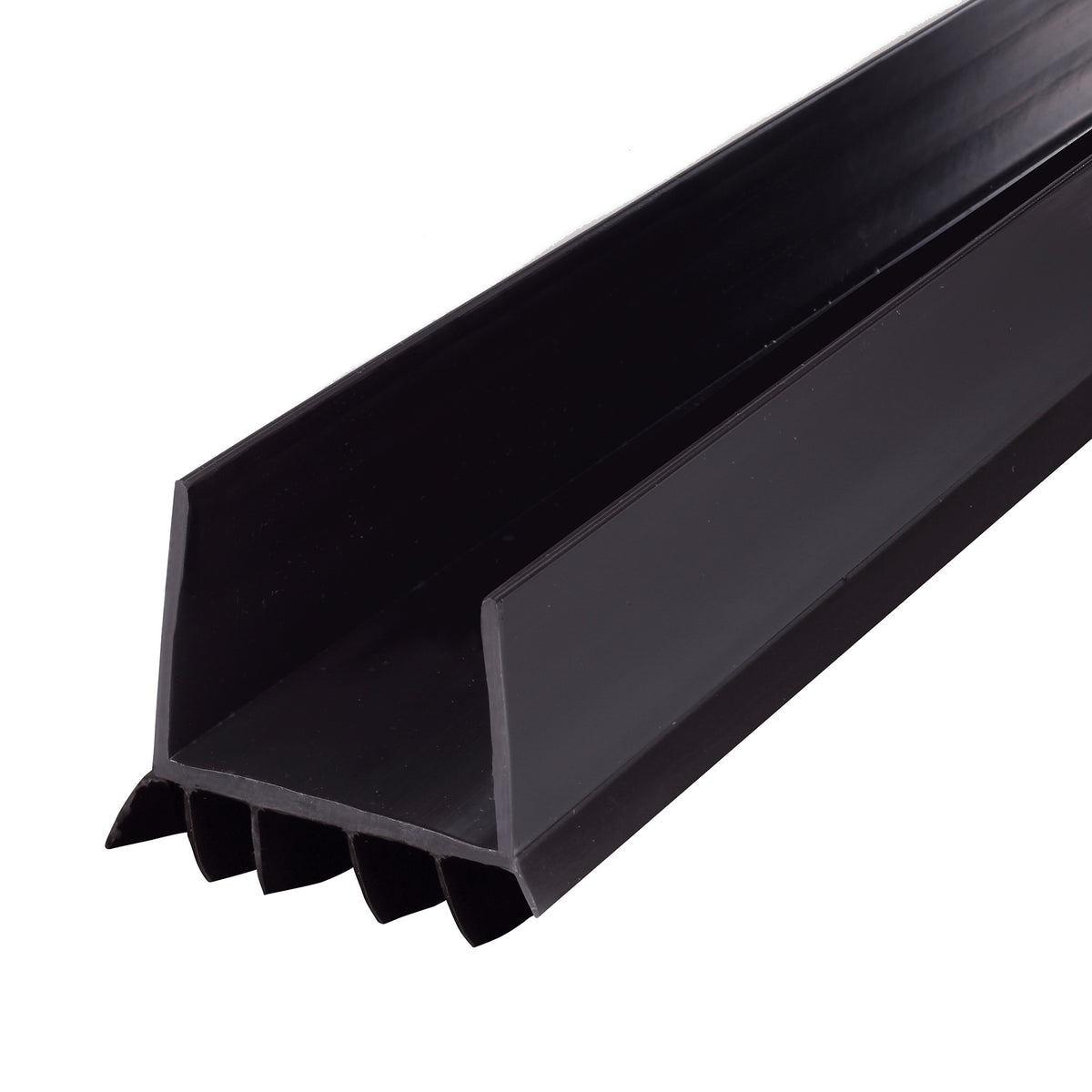 Vinyl CINCH® U-Shape Slide-On Under Door Seal Black Profile