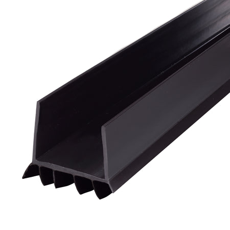 Vinyl CINCH® U-Shape Slide-On Under Door Seal Black Profile