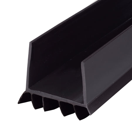 Vinyl CINCH® U-Shape Slide-On Under Door Seal Black Profile