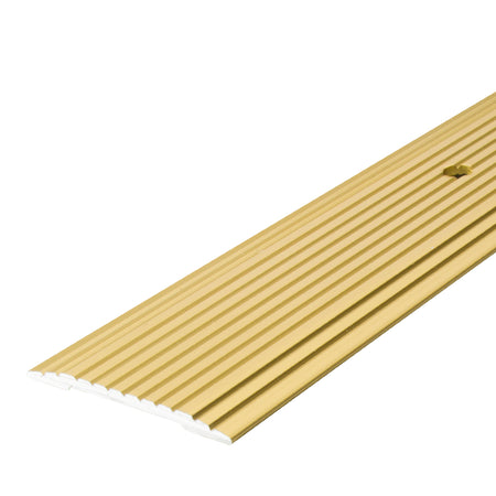 1-1/4 In. Aluminum Seam Binder w/ Screw Nails Satin Brass / 36 in. Profile