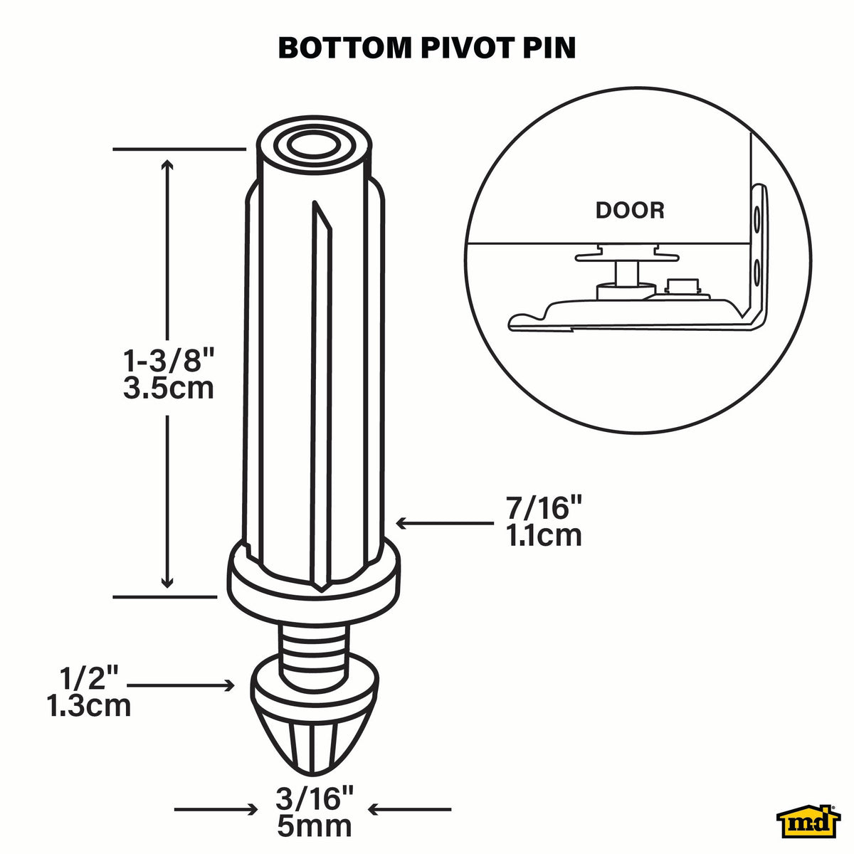 Bottom Pivot Pin for Bi-fold Doors Default Title Callout