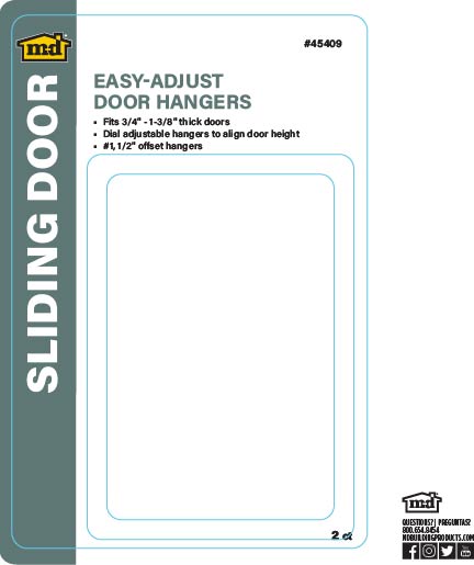 Adjustable Roller Hangers for Sliding Doors 1/2" offset wheels Label