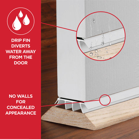 36 in. White Vinyl Concealed Kerf/Channel Fit Under Door Seal Default Title Enhanced In Use