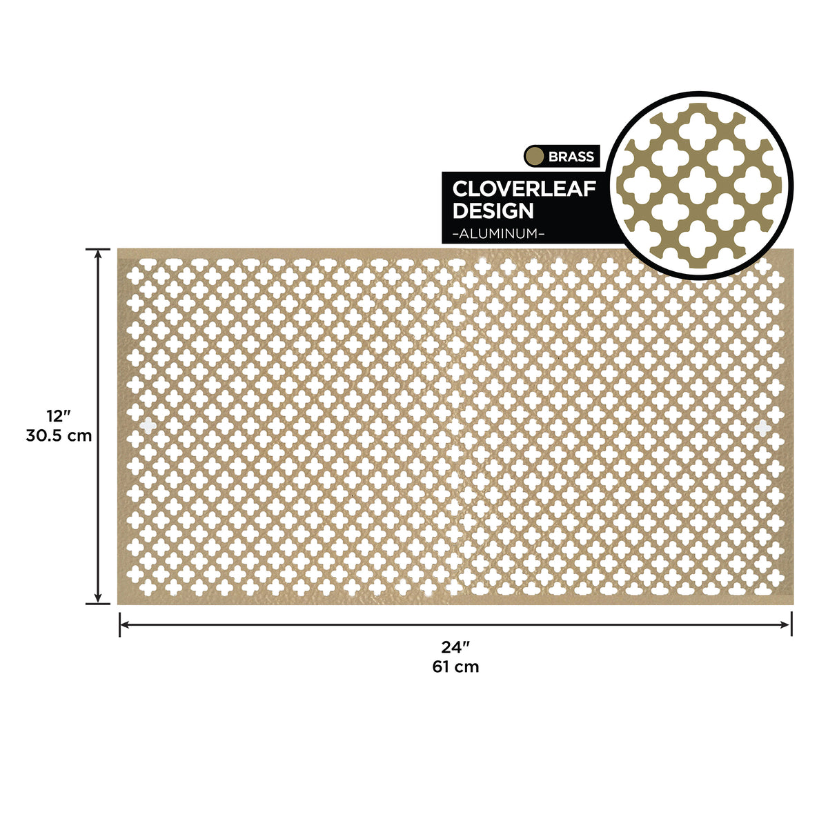 0.020 in. Mill Aluminum Sheet Cloverleaf Brass / 12 in. x 24 in. Callout