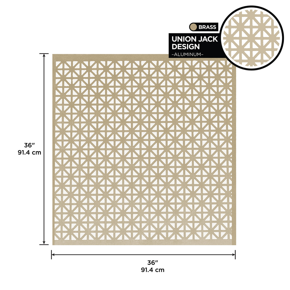 0.020 in. Mill Aluminum Sheet Union Jack Brass / 36 in. x 36 in. Callout