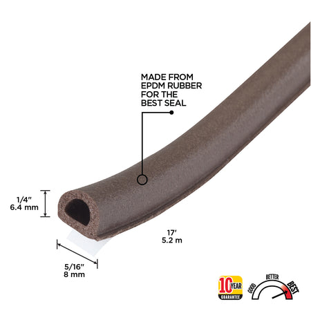 Premium Rubber Window Seal for Medium Gaps Brown / 1/4 in. x 5/16 in. x 17 in. Callout