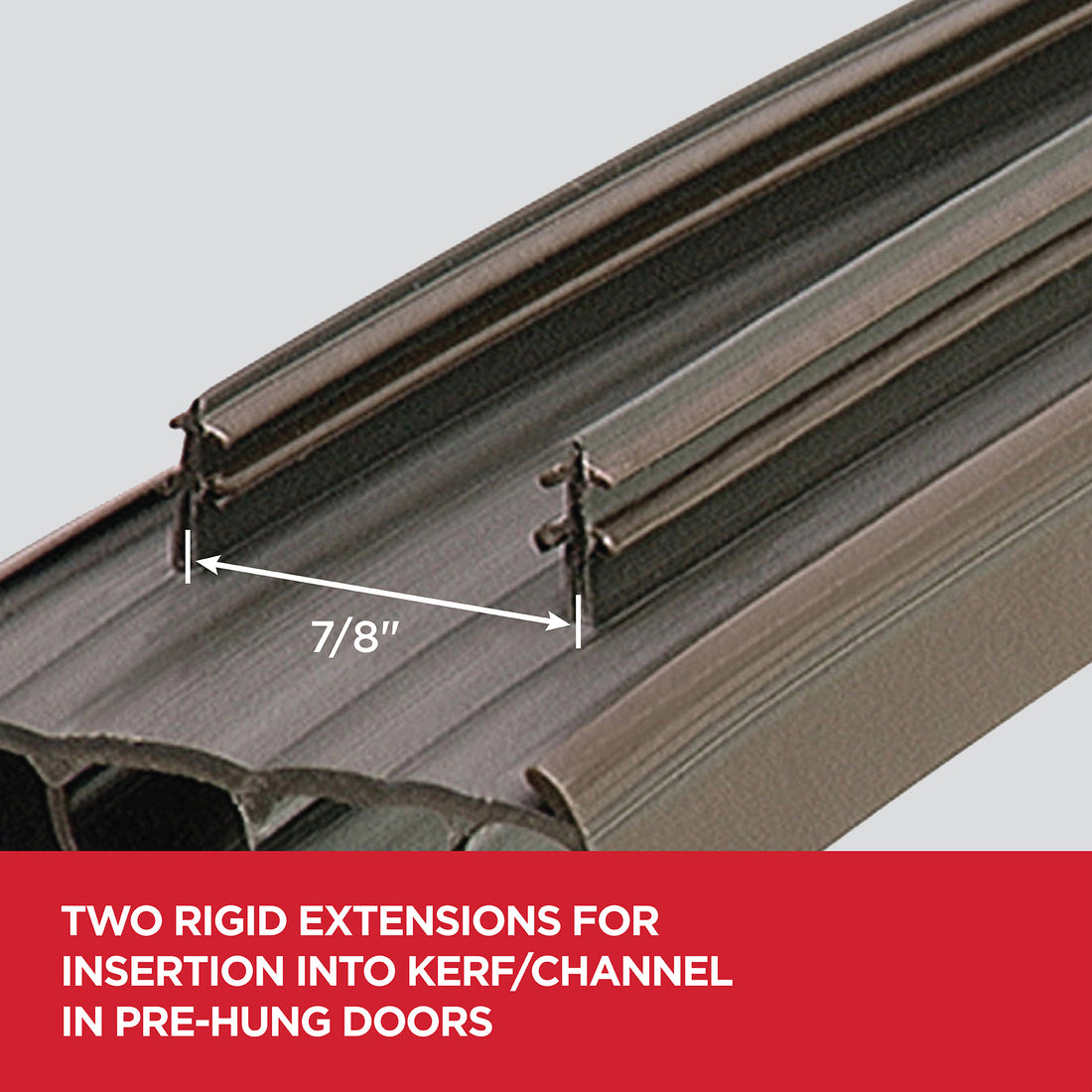 36 In Brown Vinyl Concealed Kerf/Channel Fit Under Door Seal – For Sliding Doors