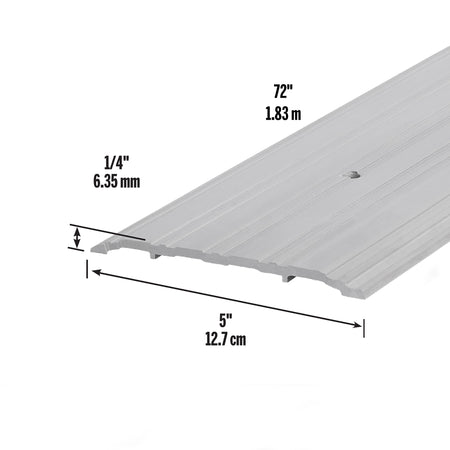 Aluminum Commercial Flat-Profile Threshold Silver / 5 in. x 1/4 in. x 72 in. Dimensions Profile