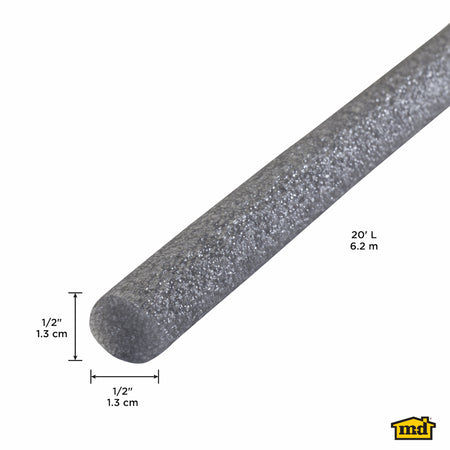 Gray Foam Backer Rod for Gaps and Joints 20 ft. for 1/2 in. Gaps Callout