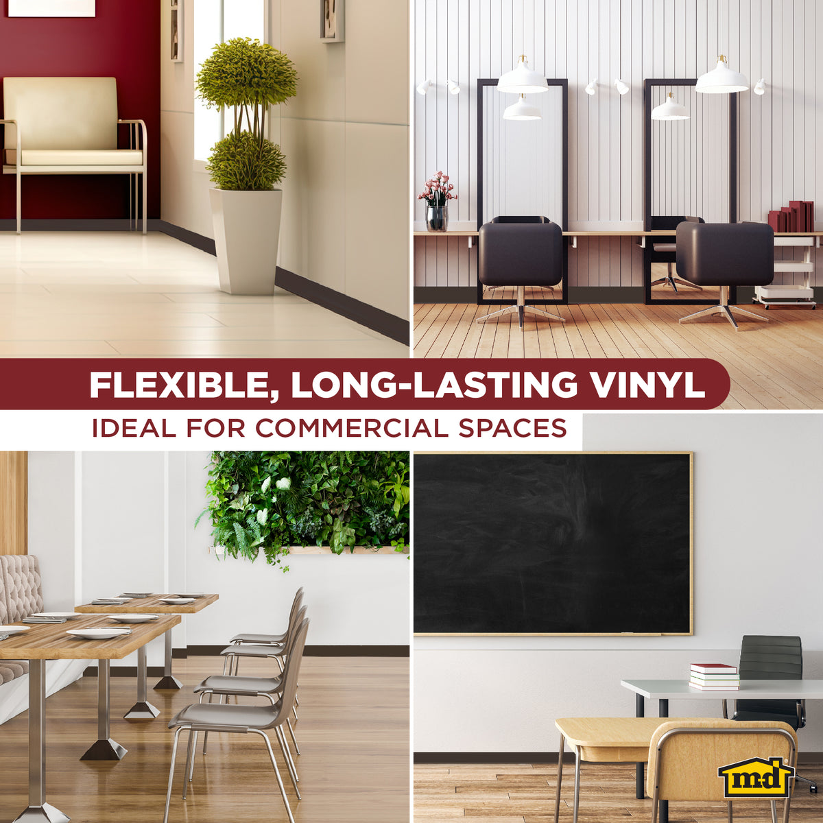 6 in. x 120 ft. Commercial Grade Vinyl Wall Base Brown Enhanced Multi Graphic