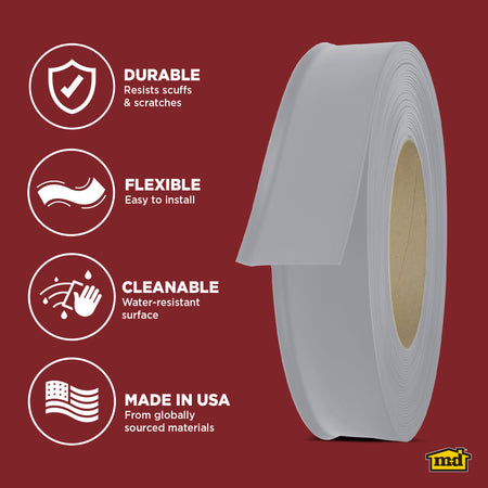 4 in. Commercial Grade Vinyl Wall Base SilverGray / 120 ft. Enhanced Graphic