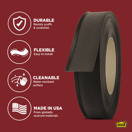 4 in. Commercial Grade Vinyl Wall Base Brown / 120 ft. Enhanced Graphic