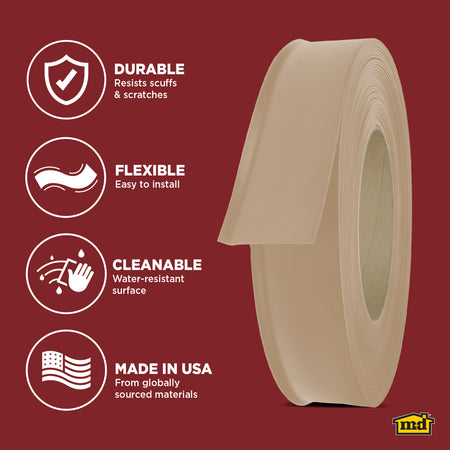 4 in. Commercial Grade Vinyl Wall Base Desert Beige / 120 ft. Enhanced Graphic