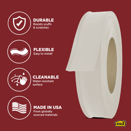 4 in. Commercial Grade Vinyl Wall Base Almond / 120 ft. Enhanced Graphic