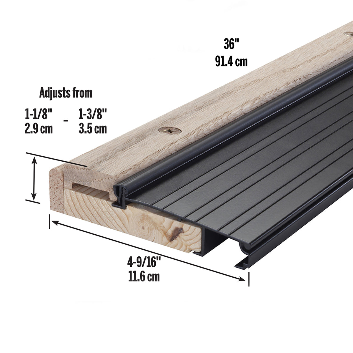 Threshold Trunk Adjustable Aluminum & Hardwood Threshold – M-D Building Products