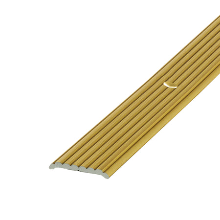 3/4 In. Aluminum Seam Binder w/ Screw Nails Satin Brass / 72 in. Profile