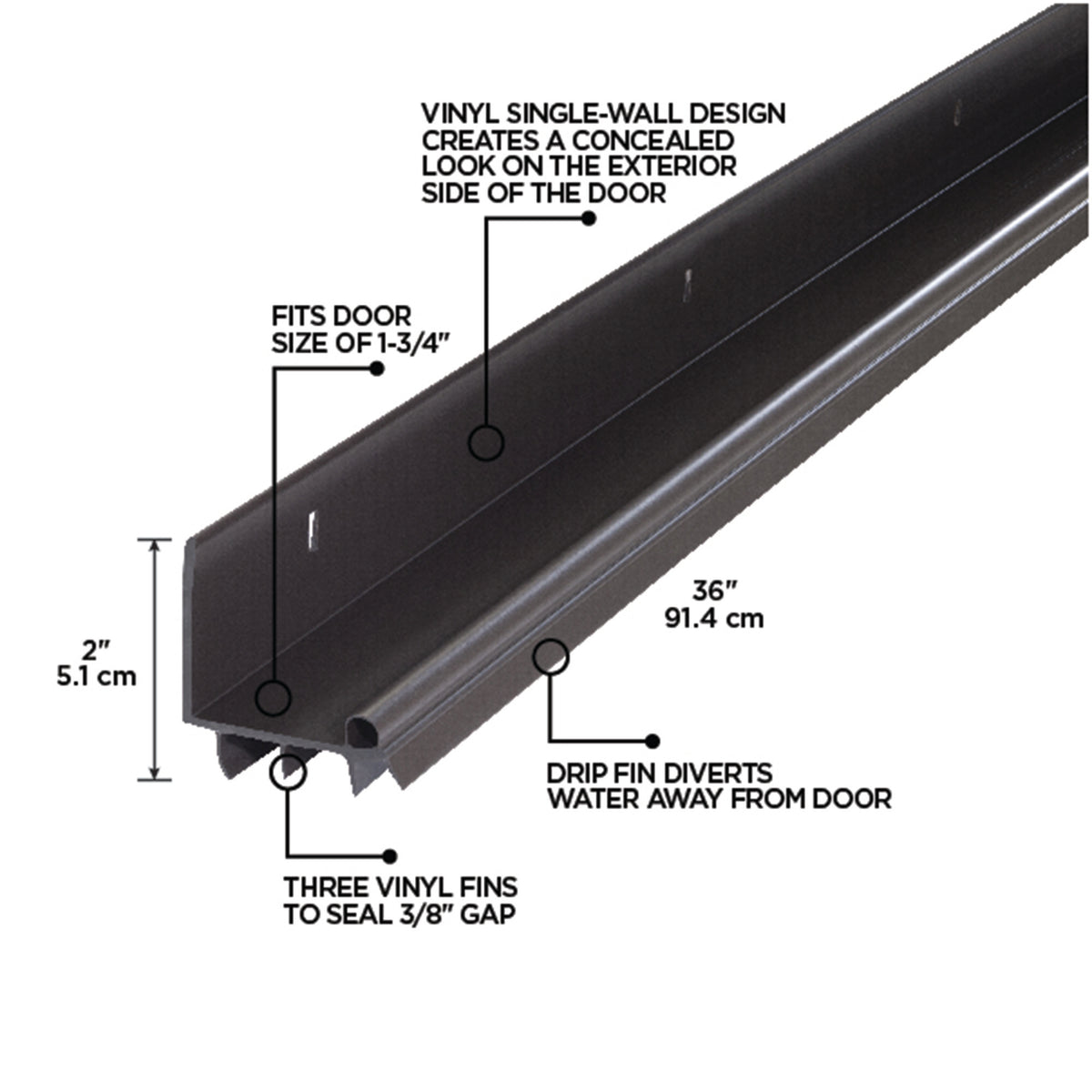 36 in. Vinyl L-Shape Screw-on Under Door Seal – M-D Building Products