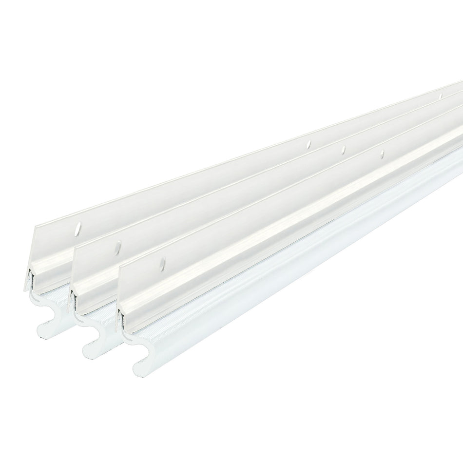 White Aluminum and Vinyl-coated Foam Heavy-duty Screw-on Top and Sides Door Seal Kit