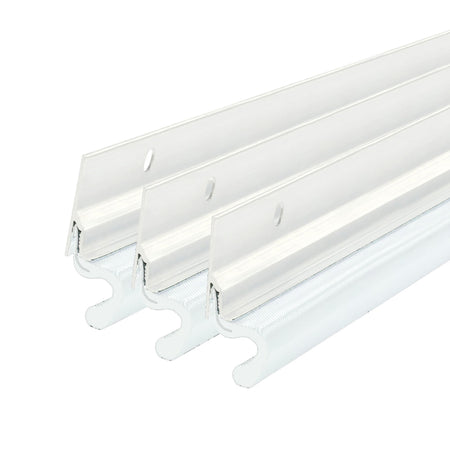 Aluminum and Vinyl-coated Foam Heavy-duty Screw-on Top and Sides Door Seal Kit White Profile