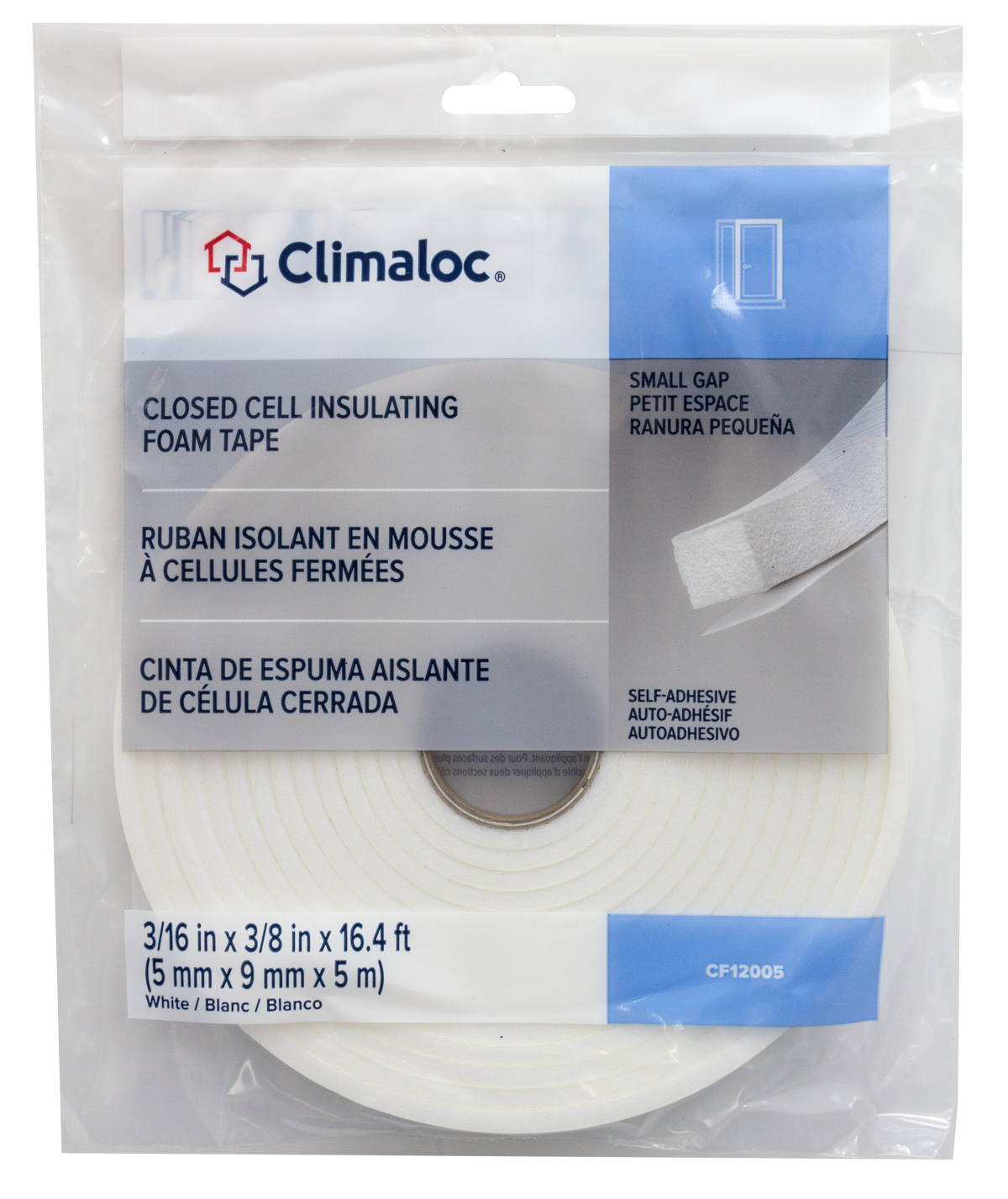 3/16 in. x 3/8 in. x 17 ft. White Foam Window Seal for Small Gaps Default Title In Package