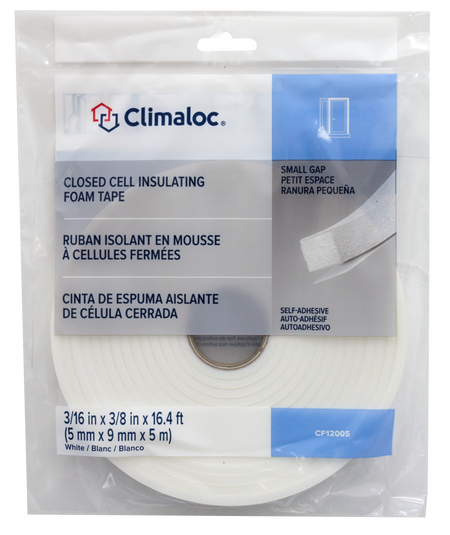 3/16 in. x 3/8 in. x 17 ft. White Foam Window Seal for Small Gaps Default Title In Package