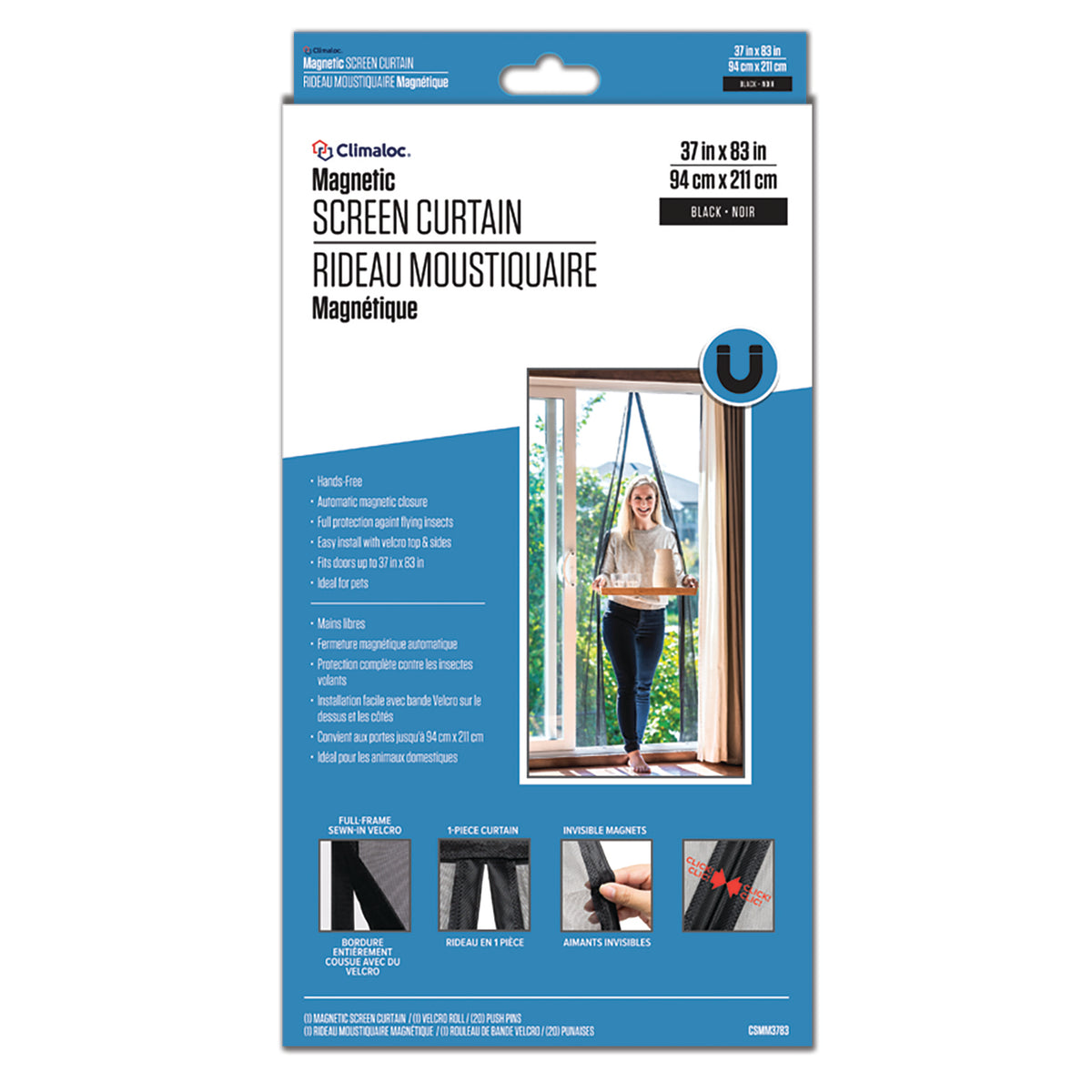 Magnetic Screen Curtain 37 in. x 83 in. Default Title In Package