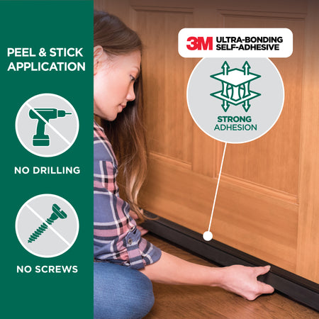 Aluminum and Vinyl CINCH® Self-adhesive Door Sweep Enhanced In Use