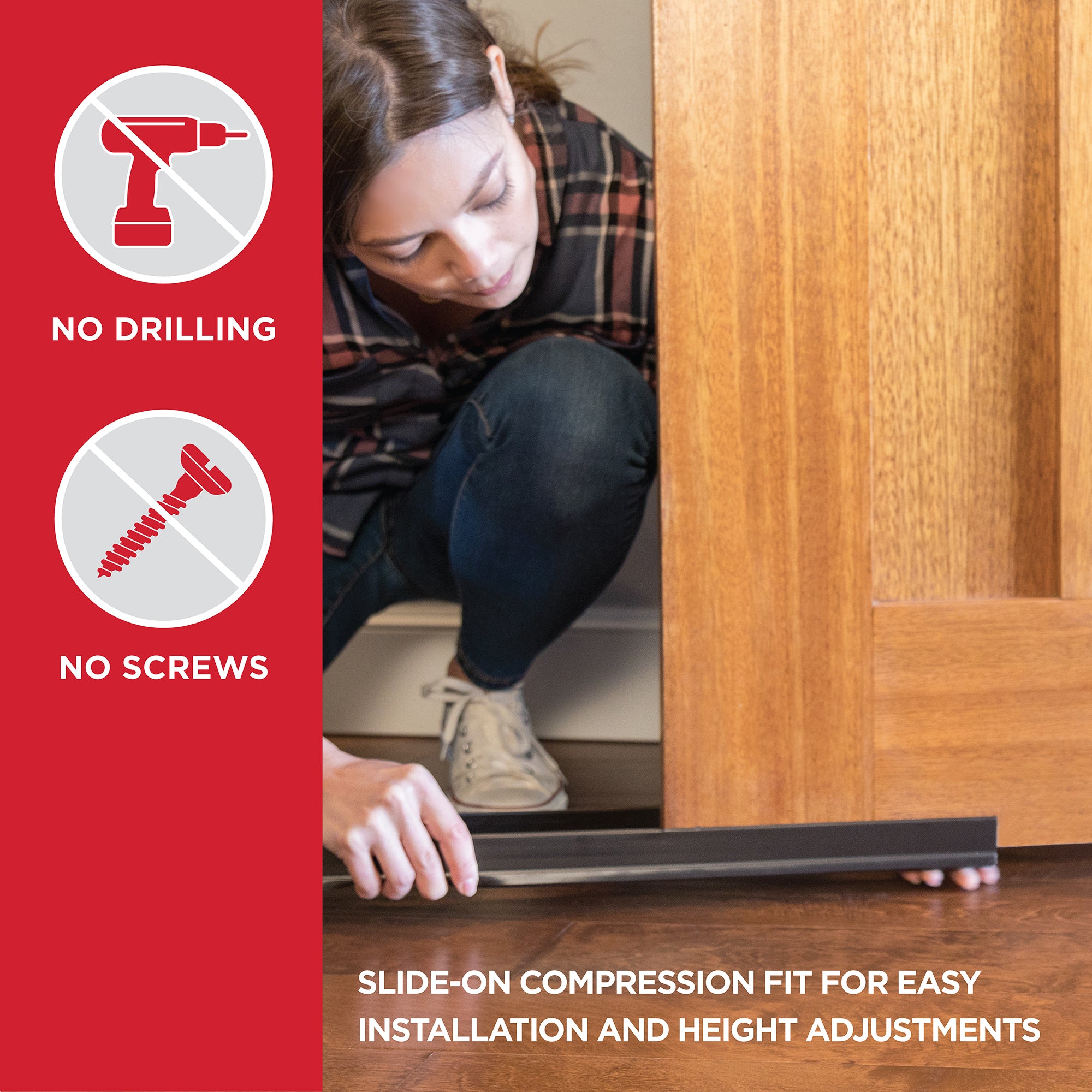 Vinyl & Rubber CINCH® Slide-On Interior Under Door Seal – M-D