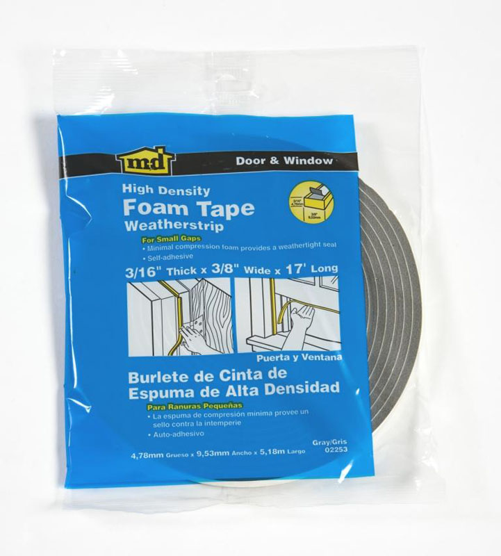 FOAM TAPE HD 3/16X3/8X17' GRAY by M-D Building Products - MDBuildingProducts.com